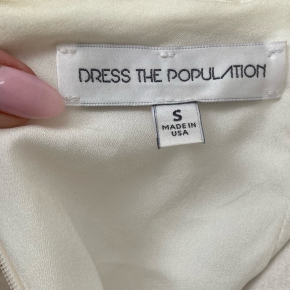 Dress the Population White Maxi Gown Dress Criss Cross Open Back - Picture 6 of 11